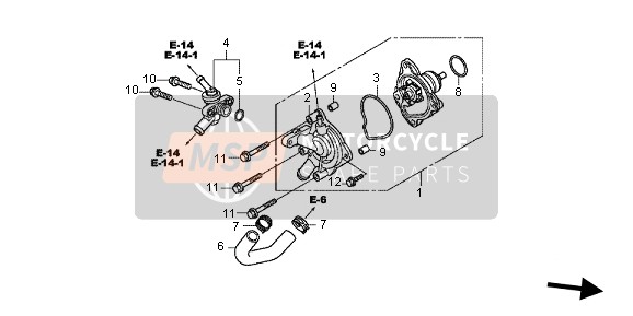 19503KWN900, Hose C, Water, Honda, 0